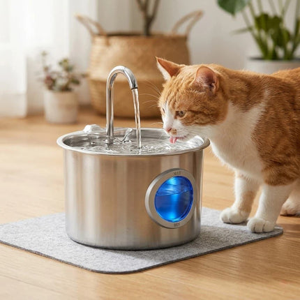 2.2L Pet Water Fountain with Automatic Cycle and Silent Adjustable Pump