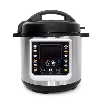 1000W Electric Pressure Cooker 6L Capacity with Digital Controls and Aluminum Inner Pot