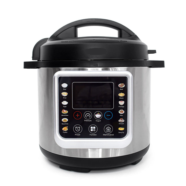 1000W Electric Pressure Cooker 6L Capacity with Digital Controls and Aluminum Inner Pot