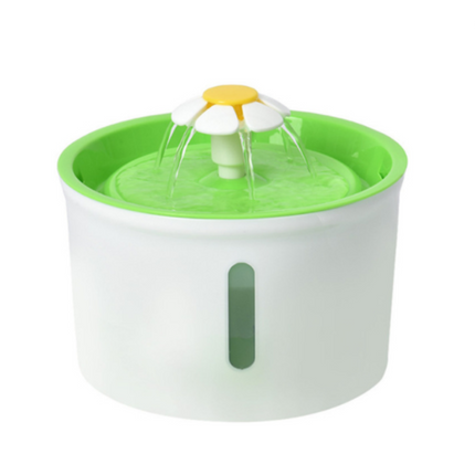 1.6L Flower Pet Water Fountain with LED Light and Silent Adjustable Pump