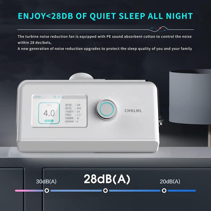 Lightweight Portable CPAP & BiPAP Machine with Built-In Humidifier for Home and Travel