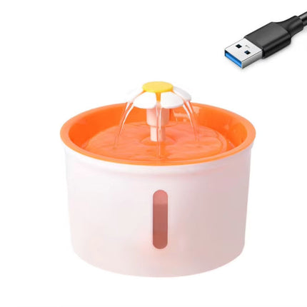 1.6L Flower Pet Water Fountain with LED Light and Silent Adjustable Pump