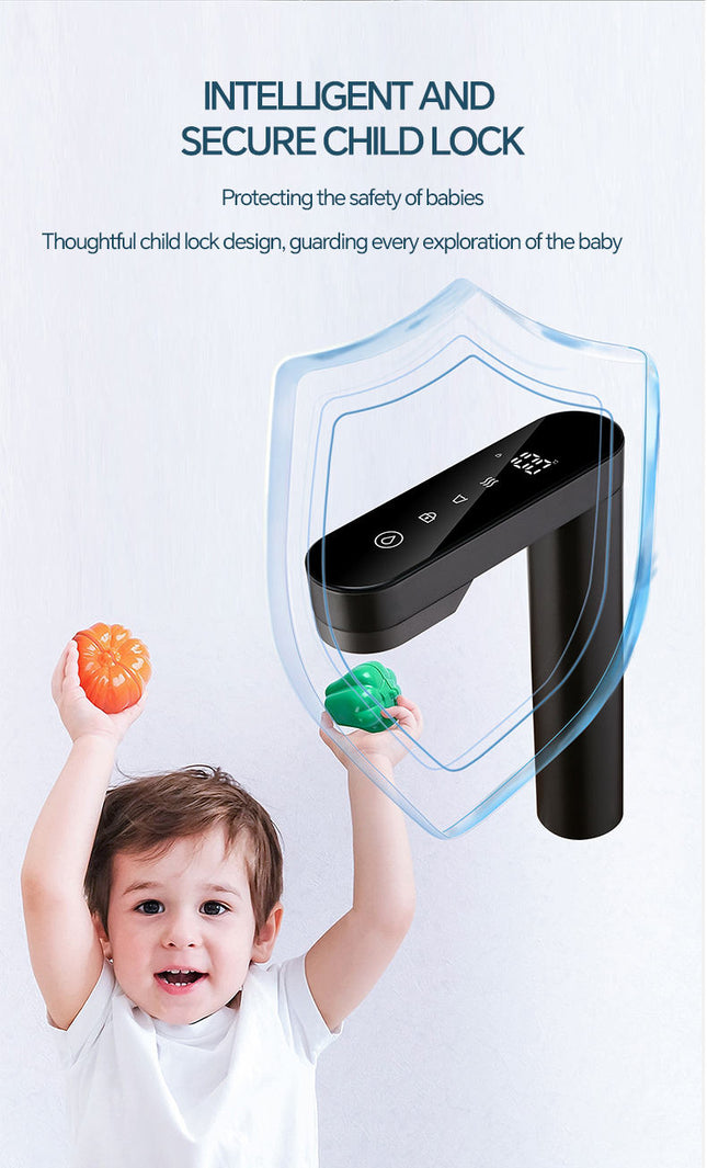 Smart Touch Instant Heating Kitchen Faucet, Rotating Spout, 7 Temperature Modes Up to 100°C