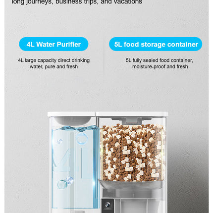 2-in-1 Automatic Pet Food and Water Dispenser with Large Capacity Gravity Feeding Station