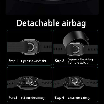 Smart Watch with Airbag Blood Pressure Monitor 2.06" AMOLED Bluetooth Call