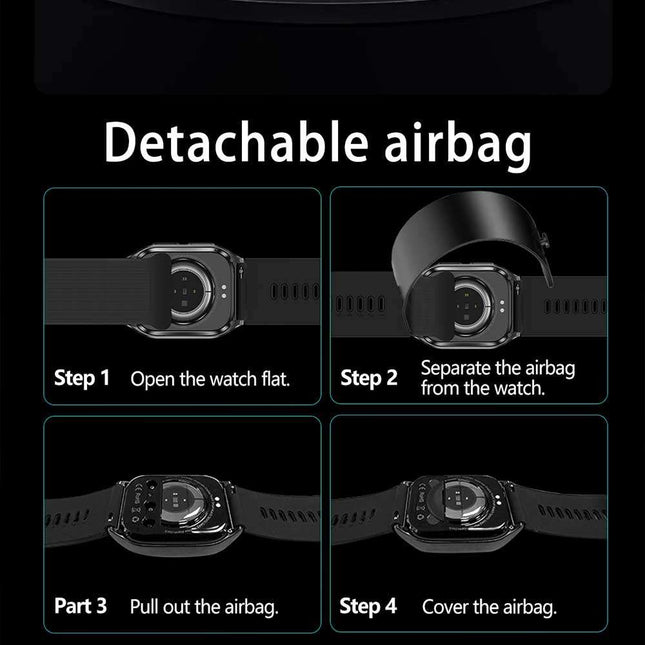 Smart Watch with Airbag Blood Pressure Monitor 2.06" AMOLED Bluetooth Call