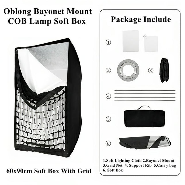 Portable Deep Parabolic Softbox with Bowens Mount for DSLR and LED Video Lights