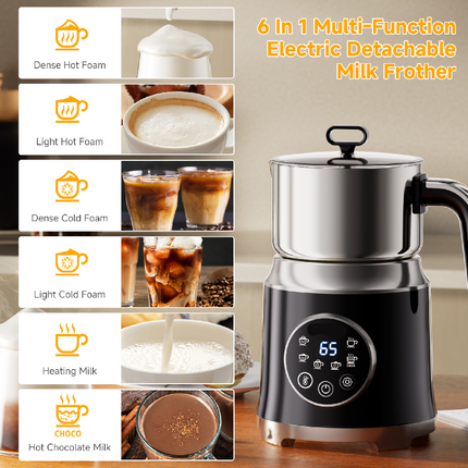 400W Electric Milk Frother with 300ml Stainless Steel Pitcher