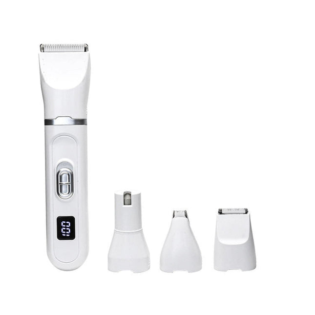 Professional 4-in-1 Rechargeable Pet Grooming Clipper with Claw Trimmer and Hair Remover