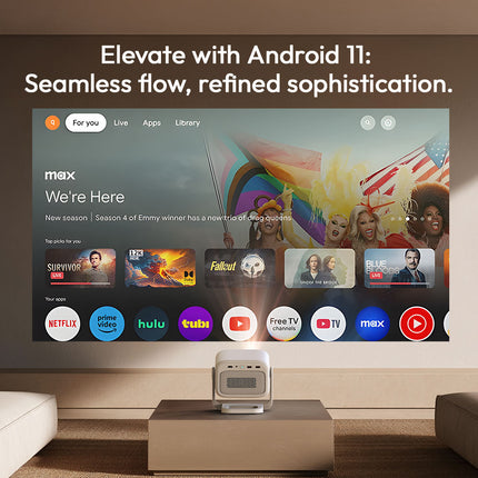 Compact Google TV Portable Projector 1080P 700ANSI with Auto Focus & Built-in Battery
