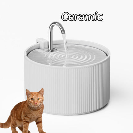2.5L Ceramic Pet Water Fountain with Silent Adjustable Pump
