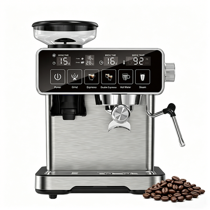 Automatic Espresso Coffee Machine with 2L Water Tank, Integrated Bean Grinder, 20 Bar
