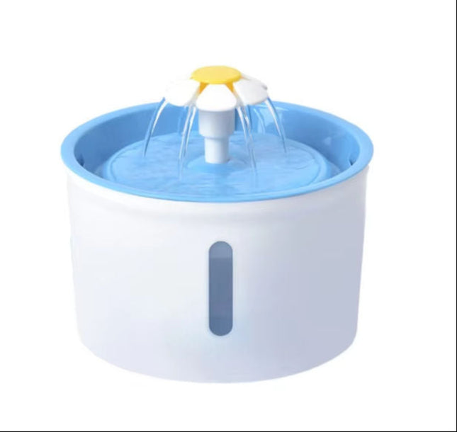 1.6L Flower Pet Water Fountain with LED Light and Silent Adjustable Pump