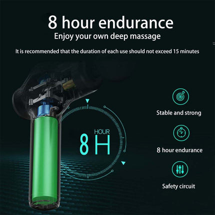 Rechargeable Percussive Massage Gun 8 Interchangeable Heads LCD Display