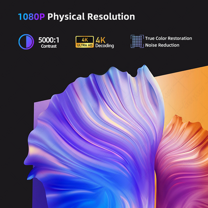 Portable Smart Projector 1080P with Android 12, Auto Focus, 800 ANSI Brightness & Dolby Audio