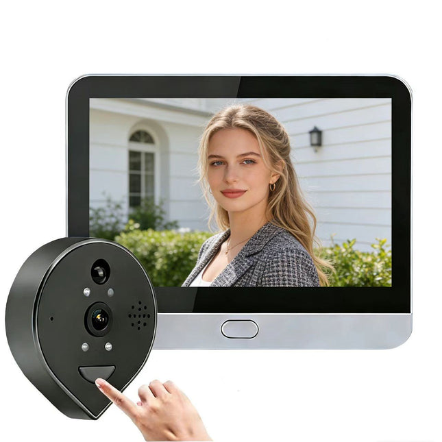 Cordless WiFi Video Doorbell with 4.3 Inch Screen, 3MP Camera, Two-Way Audio & 5000mAh Battery
