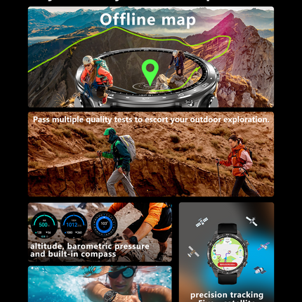 Smart Watch with 1.43" Touch Display, 4GB Storage & 3ATM Water-Resistant Design