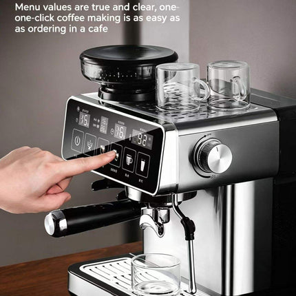 Automatic Espresso Coffee Machine with 2L Water Tank, Integrated Bean Grinder, 20 Bar