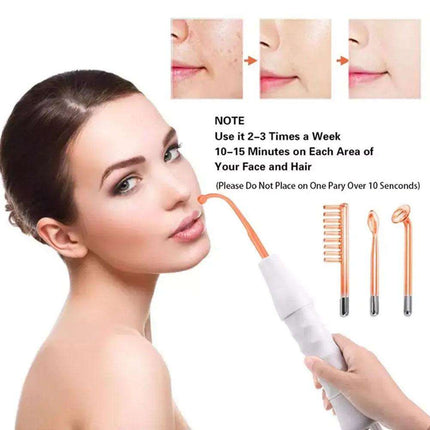 4 in 1 Facial High Frequency Wand Orange Light 7 Levels for Skin Care