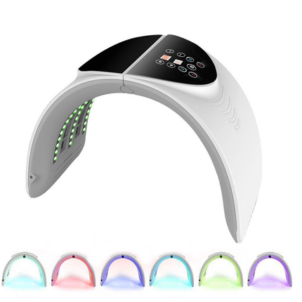7 Color LED Face Light Relaxation Machine with Temperature Control 30 Minute Timer 96 Beads White