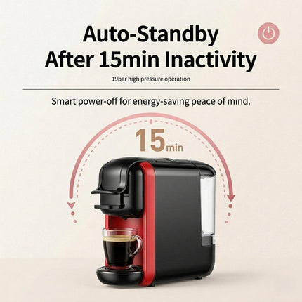 19 Bar Espresso Coffee Maker with Milk Frother, 1450W Compact 0.6L Coffee Machine