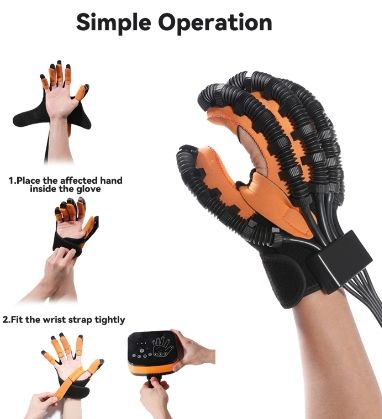 Adjustable Pneumatic Hand Relaxation Gloves with Automatic, Mirror & Confrontation Modes for Recovery support