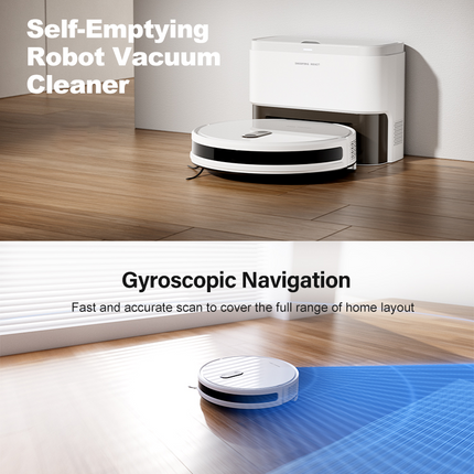 2-in-1 Robot Vacuum and Mop with Gyroscope Navigation – Low-Profile Automatic Floor Cleaner
