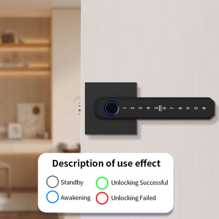 5-in-1 Smart Door Handle Lock with Fingerprint Sensor, Passcode, Card & Key, Reversible Handle