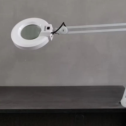 Professional LED Floor Magnifier Lamp with High-Clarity 5X Glass Lens for Precision Tasks