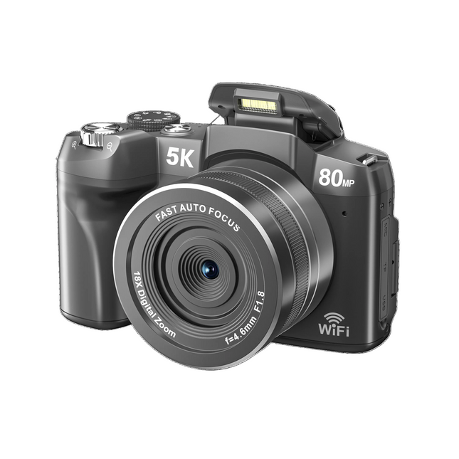 5K 80MP Digital Camera with 18X Digital Zoom, WiFi and 3.0" Flip Screen
