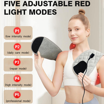 Rechargeable Red & Infrared Light Relaxation Wrap for Neck, Shoulders and Back Support