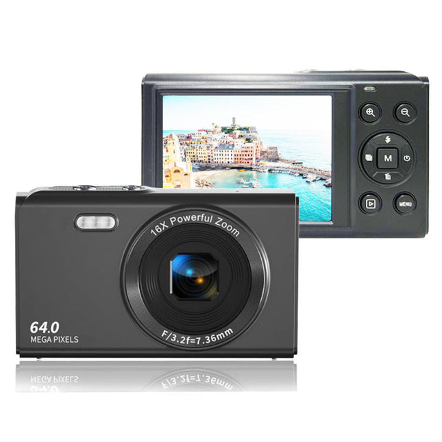 64MP 4K Digital Camera with Autofocus, 16x Digital Zoom, 2.8 Inch Touch Screen and LED Fill Light