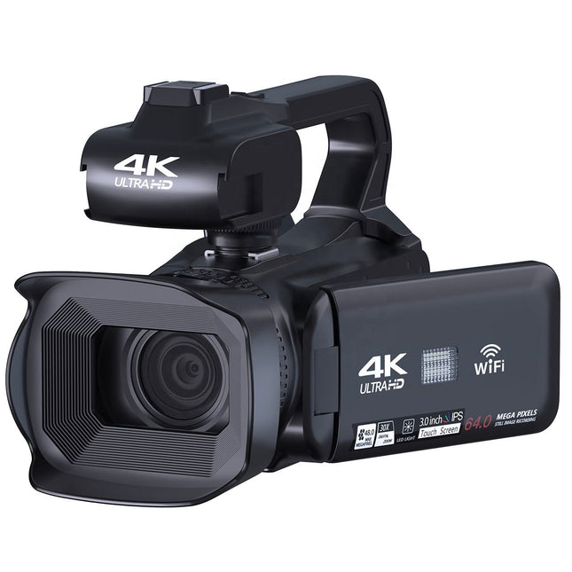 4K Digital Video Camera with 64MP Photos, 18x Zoom, WiFi and 4.0" Touchscreen