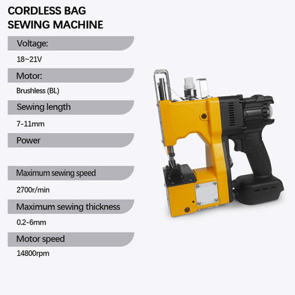 Portable Battery-Powered Industrial Bag Closer with 800W Motor