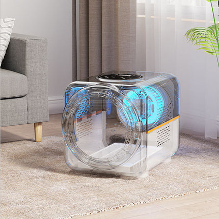 Portable 53L Pet Drying Box with Tempered Glass Door, Dual Air Circulation & Quiet Operation