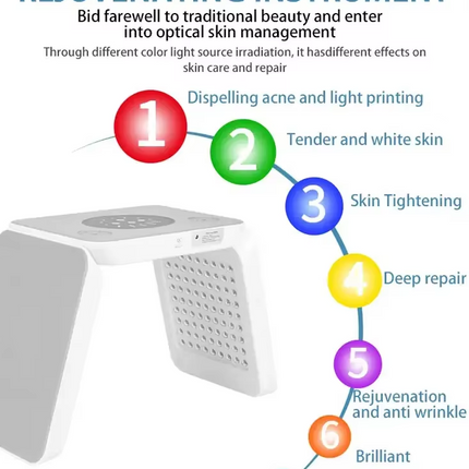 7 Color LED Light Relaxation Face Mask with Foldable Design for Skin Rejuvenation