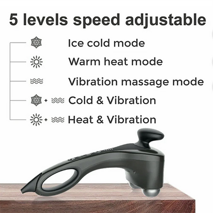 Hot and Cold Relaxation Massage Gun Dual Head Design with Brushless Motor and 5 Speed Settings