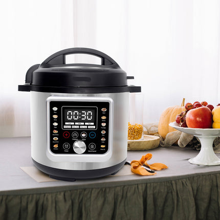 Digital 6L Electric Pressure Cooker with Large LED Screen and Multi-Cooking Functions