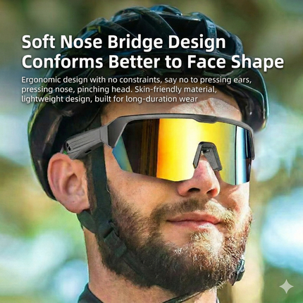 Portable Bluetooth Sports Sunglasses with HD Speakers, UV400 Lenses & Button Controls