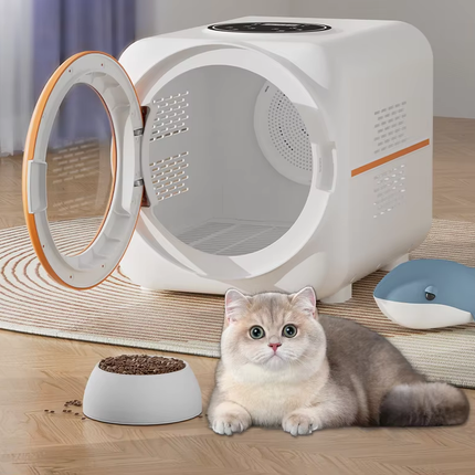 Portable 53L Pet Drying Box with Tempered Glass Door, Dual Air Circulation & Quiet Operation