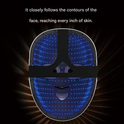 Portable LED Facial Mask with Remote Control & Base Stand 2.5W Rechargeable 3H Use