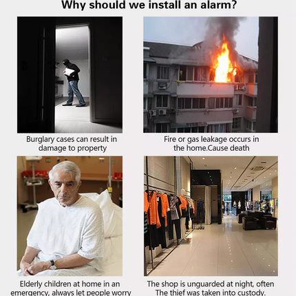Wireless 433MHz Alarm Siren Hub with Rechargeable Battery and Voice Alerts