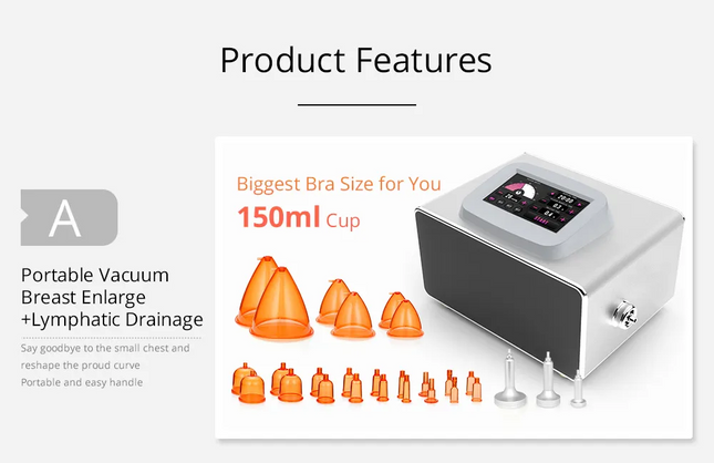 Vacuum Butt Lifting & Breast Enhancement Machine with 29 Cups 300W Body Sculpting System