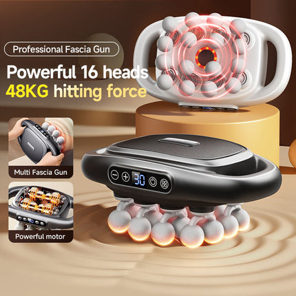 Cordless Deep Tissue Massage Gun – 16 Interchangeable Heads, USB Rechargeable, 2000mAh Battery