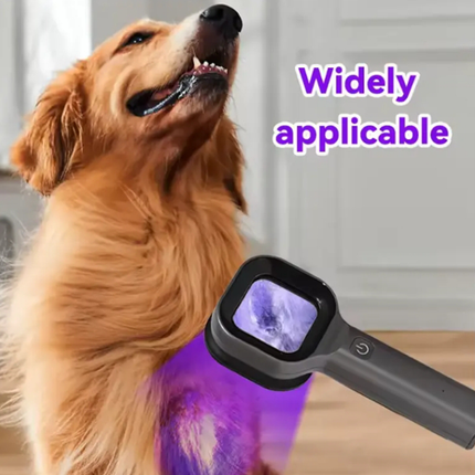 Portable LED Wood Lamp Examination Light with 2x Magnifying Lens, Rechargeable Handheld Design