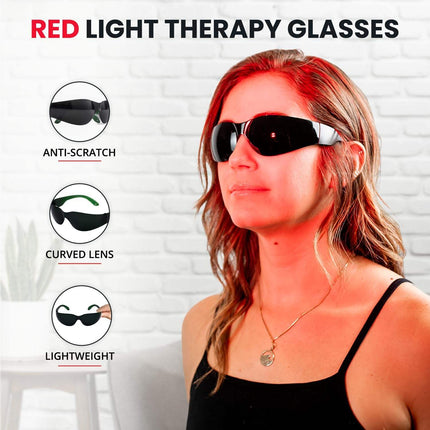 Rechargeable Red Light Eye Relaxation Glasses Portable & Comfortable Fit Black
