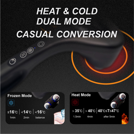 Hot and Cold Relaxation Massage Gun Dual Head Design with Brushless Motor and 5 Speed Settings
