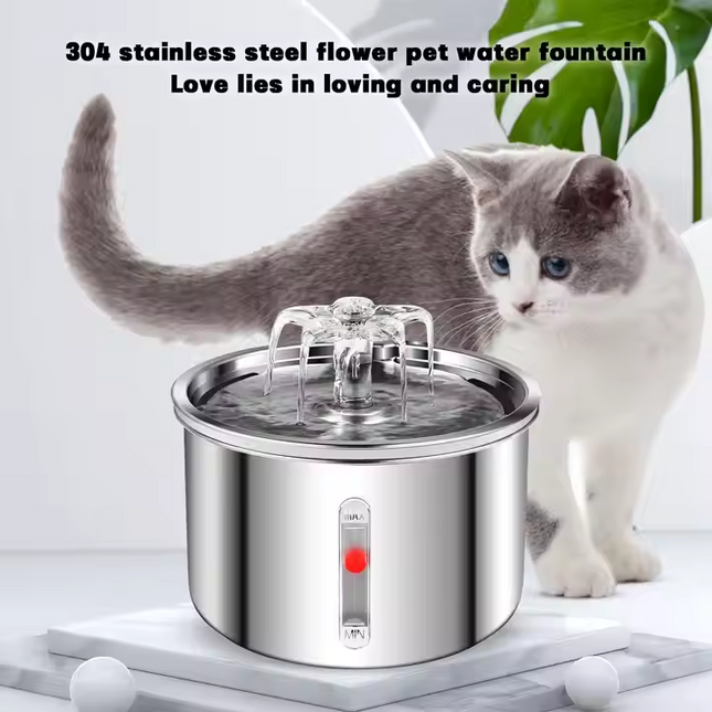 2L Automatic Pet Water Fountain with Silent 5V Pump and Multi-Stage Filtration
