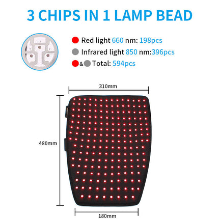 Flexible Red Near Infrared Light Relaxation Pad 35W Auto Timer Black