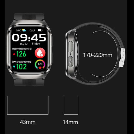 Smart Watch with Airbag Blood Pressure Monitor 2.06" AMOLED Bluetooth Call